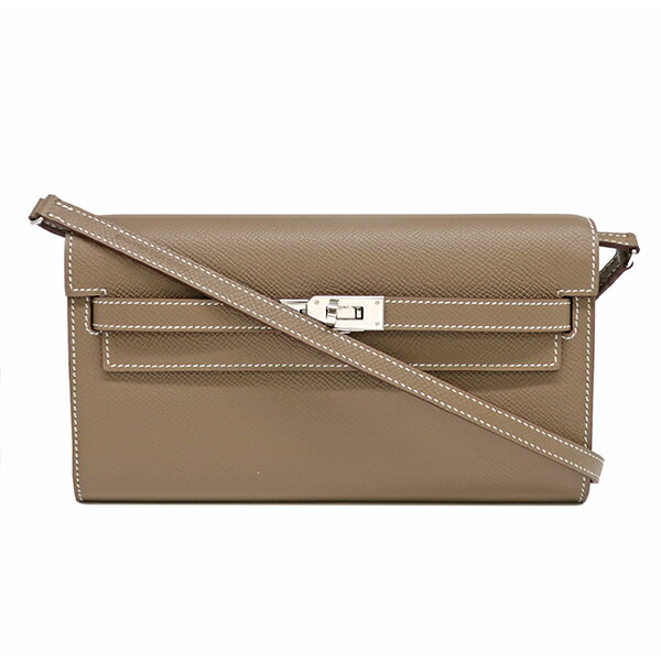 エルメス HERMES ケリーウォレット ロング トゥーゴー 長財布 ヴォーエプソン エトゥープ グレージュ シルバー金具 Z刻印(2021年製) メンズ レディース ユニセックス 【箱】定番 人気 美品 【中古】のサムネイル