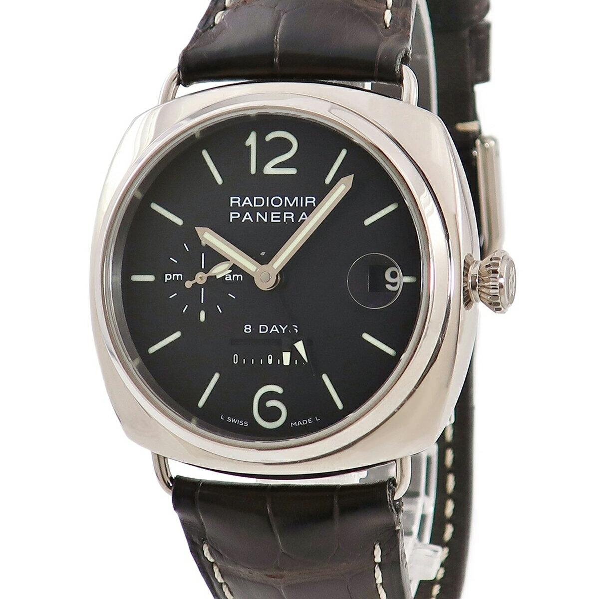 パネライ PANERAI ラジオミール 8デイズ GMT PAM00200 H番 黒 パワーインジケ ...