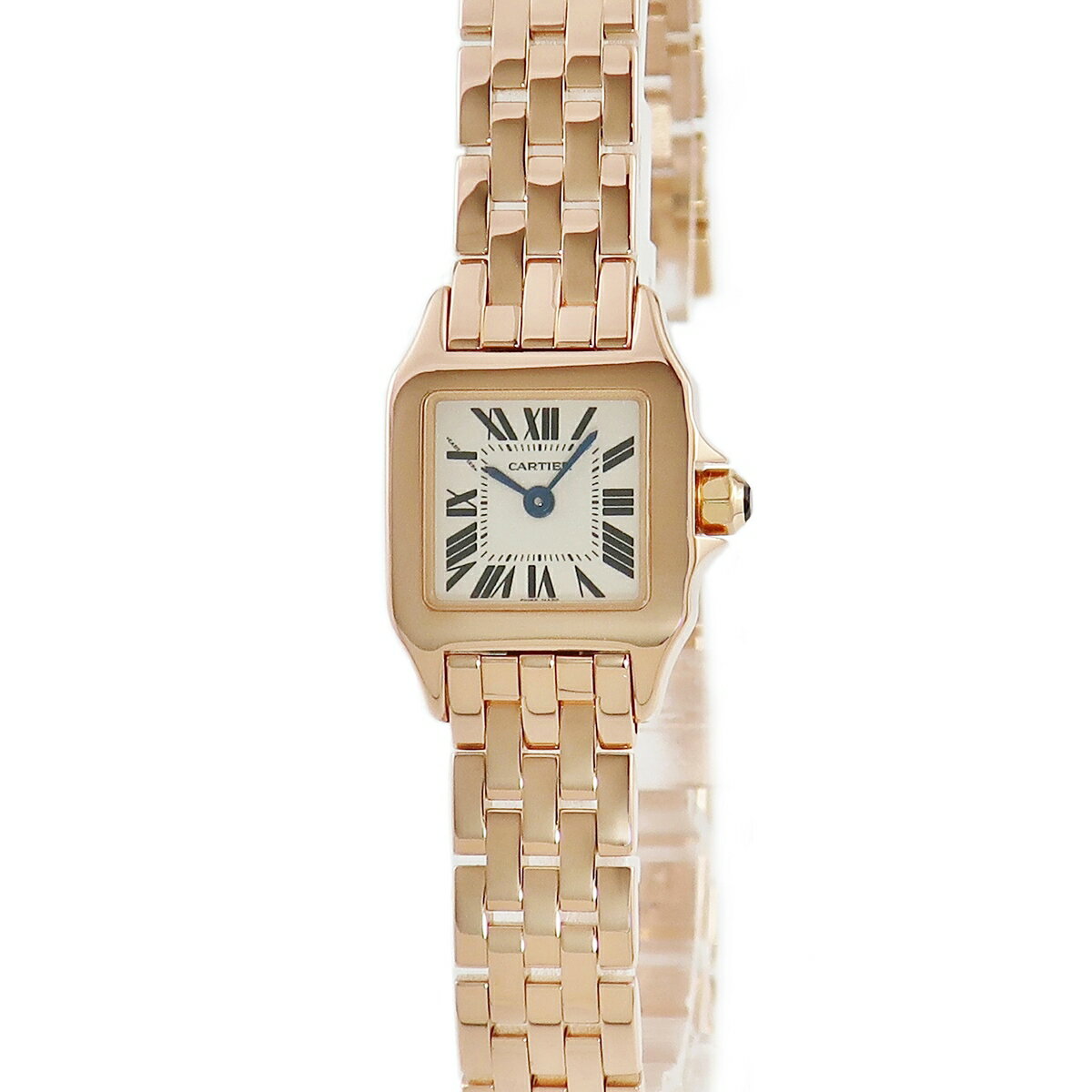 カルティエ Cartier サントスドゥモワゼル ミニ W25077X9 K18PG無垢 アイボリー ローマン 角型 レディース 腕時計クオーツ ベージュ 【中古】のサムネイル