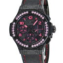 ウブロ HUBLOT ビッグバン ブラックフローピンク 341.SV.9090.PR.0933 純正ダイヤ＆サファイヤ 限定 レディース 腕時計自動巻き ブラック 【中古】