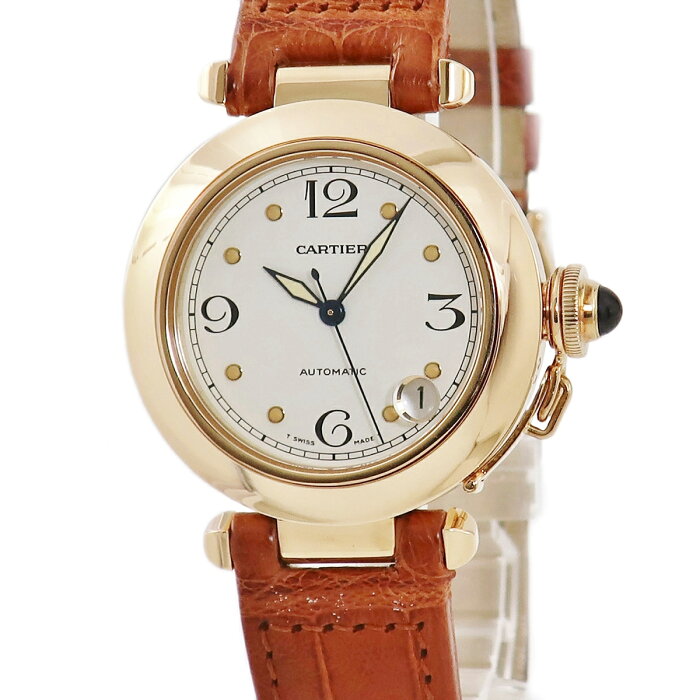 カルティエ Cartier パシャ C W3013456 K18YG無垢 アイボリー トリチウム メンズ レディース 腕時計自動巻き ベージュ 【中古】