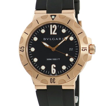 ブルガリ BVLGARI ディアゴノ プロフェッショナル スクーバー DPP41BGVSD 未使用 K18PG無垢 黒 メンズ 腕時計自動巻き ブラック 【中古】