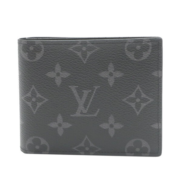 【クーポン利用で最大5万円割引 〜9/10数量限定】 ルイヴィトン LOUIS VUITTON 二つ折り財布 ポルトフォイユ・マルコNM モノグラム・エクリプス 黒 グレー シルバー金具 N62545 メンズ 定番 人気 美品【箱】 【中古】