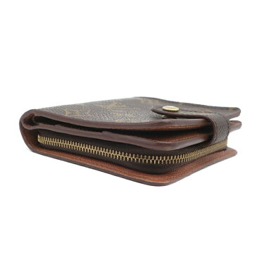 【クーポン利用で最大3万円OFF 9/1-9/2 数量限定】 ルイヴィトン LOUIS VUITTON 二つ折り財布 コンパクトジップ モノグラム 茶 ゴールド金具 M61667 メンズ レディース ユニセックス【箱】 【中古】