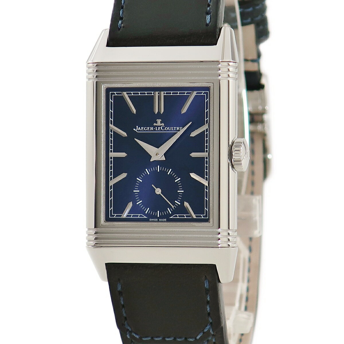 ジャガールクルト JAEGAER LECOULTRE レベルソ トリビュート スモールセコンド Q3978480 回転 青 バー 角型 メンズ レディース 腕時計手巻き ブルー 【中古】