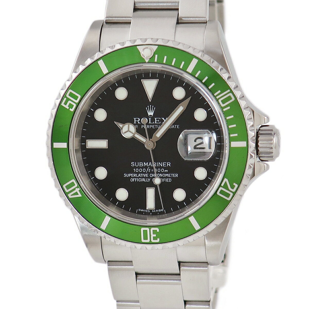 ロレックス ROLEX サブマリーナー デイト 16610LV Z番 黒 ライムベゼル メンズ 腕時計自動巻き ブラック 【中古】