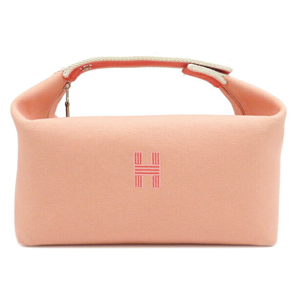 エルメス HERMES ブリッド ア ブラック GM ポーチ キャンバス グアバ ハンドバッグ バニティバッグ シルバー金具 レディース定番 人気 美品 【中古】のサムネイル