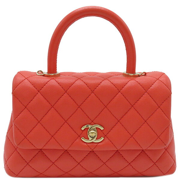 シャネル CHANEL 2WAYバッグ ココハンドル XS キャビアスキン ピンク サーモンピンク ショルダー ゴールド金具 A92990 レディース定番 人気 美品 【中古】のサムネイル