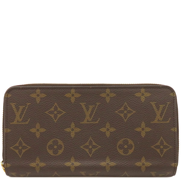 ＼10%OFFセール &最大3万円割引クーポン(1/1-1/3限定)／ ルイヴィトン LOUIS VUITTON 長財布 モノグラムキャンバス ゴールド金具 茶 赤 ラウンドファスナー M41896 【箱】【中古】
