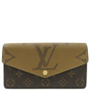 ルイヴィトン LOUIS VUITTON 長財布 モノグラムキャンバス モノグラムジャイアントリバースキャンバス ゴールド金具 茶 二つ折り M80726 【箱】【中古】