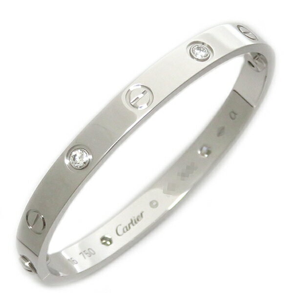 カルティエ Cartier ブレスレット LOVE ラブブレス K18WG ダイヤモンド ホワイトゴールド 750 18金 4P ハーフダイヤ #16 レディース定番 人気 美品 【中古】のサムネイル