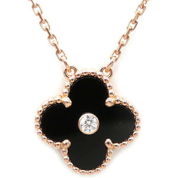 ヴァンクリーフアーペル Van Cleef & Arpels ネックレス ヴィンテージ アルハンブラ ペンダント K18PG ダイヤモンド オニキス ローズゴールド×ブラック 750 レディース定番 人気 美品 【中古】のサムネイル