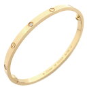 カルティエ Cartier ブレスレット K18YG ダイヤモンド イエローゴールド #15 Au750 18K 18金 6P ハーフダイヤ 【中古】