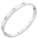 カルティエ Cartier ブレスレット LOVE ラブブレス K18WG ダイヤモンド ホワイトゴールド 750 18K 18金 4P ハーフダイヤ #17 レディース定番 人気 美品 【中古】