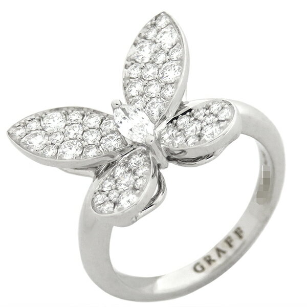 グラフ GRAFF リング 指輪 パヴェ バタフライ ミニ ダイヤモンド K18WG ダイヤモンド ホワイトゴールド Au750 RGR523 6.5号 レディース 【箱】定番 人気 美品 【中古】のサムネイル