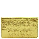  シャネル CHANEL 長財布 ロゴエンボス VOTEZ COCO レザー ゴールド ヴィンテージシワ加工 二つ折り財布 A82184 レディース定番 人気 美品 