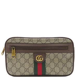 グッチ GUCCI ボディバッグ オフィディア GG ベルトバッグ GGスプリームキャンバス ベージュ×エボニ ヴィンテージ金具 茶 ウェブ 574796 【保存袋】【中古】