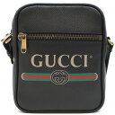 グッチ GUCCI ショルダーバッグ ヴィンテージ ロゴ プリント レザー ブラック 黒 ウェブ 赤 緑 523591 525040 【保存袋】【中古】