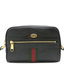 グッチ GUCCI ショルダーバッグ オフディア ミニバッグ レザー ブラック ゴールド金具 黒 シェリーライン 719885 【箱】【中古】