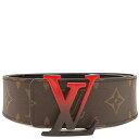 【最大3万円割引クーポン数量限定 &5/1限定PT2倍】 ルイヴィトン LOUIS VUITTON ベルト サンチュールLV サンセット 95/38 モノグラムキャンバス モノグラム グラデーション金具 茶 黒 リバーシブル M0228 AC0260 【箱】【中古】