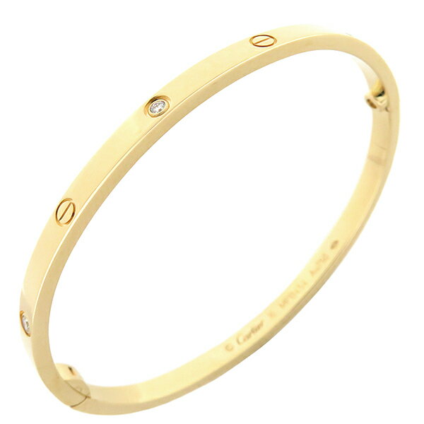 カルティエ Cartier ブレスレット LOVE ラブブレス SM ハーフダイヤ K18YG ダイヤモンド イエローゴールド #16 750YG 18K 18金 6石 6P B6047216 