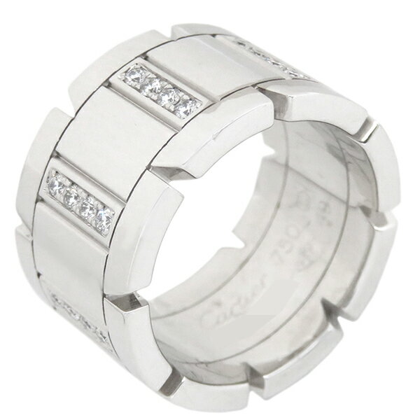 カルティエ Cartier リング 指輪 タンクフランセーズ ラージ K18WG ダイヤモンド ホワイトゴールド #49(JP9) 750 