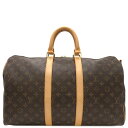 ルイヴィトン LOUIS VUITTON ボストンバッグ キーポル バンドリエール 45 モノグラムキャンバス モノグラム ゴールド金具 茶 M41418 FL0073【中古】