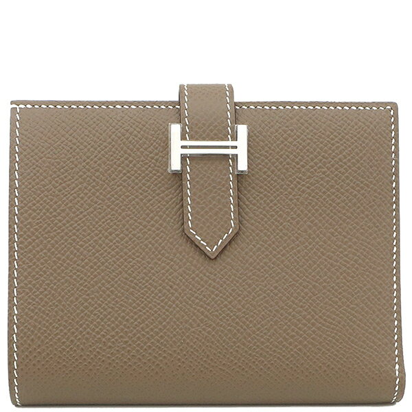 エルメス HERMES 二つ折り財布 ベアンコンパクト ヴォーエプソン エトゥープ シルバー金具 新品 未使用 グレージュ U刻印（2022年製） 【箱】【中古】のサムネイル
