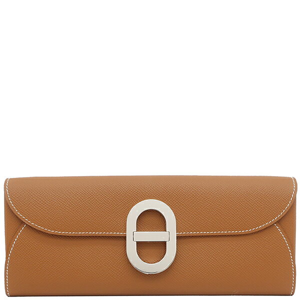 エルメス HERMES 長財布 シェーヌダンクル トゥーゴー ヴォーエプソン ゴールド シルバー金具 新品 未使用 茶 ショルダー W刻印（2024年製） 【箱】【中古】のサムネイル