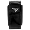 \最大3万円割引クーポン数量限定5/1-5/3/ プラダ PRADA スマートフォンケース トライアングルロゴ スマートフォンケース レザー NERO シルバー...