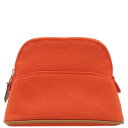 \ポイント10倍& 最大3万円割引クーポン数量限定/ エルメス HERMES ポーチ ボリードポーチ ミニミニ コットン オレンジ シルバー金具【中古】(4)