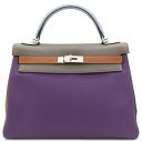 \最大3万円割引クーポン数量限定 7/11まで/ エルメス HERMES 2WAYバッグ ケリー32 内縫 アルルカン トリヨンクレマンス マルチカラー シルバ...