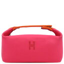 \最大3万円割引クーポン数量限定5/1-5/3/ エルメス HERMES ポーチ ブリッド ア ブラック PM トワルアッシュ ハイビスカス シルバー金具 ハン...