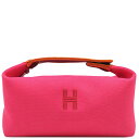 \最大4万円割引クーポン 数量限定/ エルメス HERMES ポーチ ブリッド ア ブラック PM トワルアッシュ ハイビスカス シルバー金具 ハンドバッグ バニティバッグ 【中古】