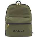 バリー BALLY リュック・デイパック トレック TRECK キャンバス カーフ カーキXブラック ゴールド金具 新品 未使用 緑 黒 6306641 【保存袋】【中古】(4)