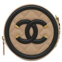 \5%OFFセール 最大3万円割引クーポン/ シャネル CHANEL ショルダーバッグ CCフィリグリー チェーンバッグ キャビアスキン ベージュ×ブラック ゴールド金具 ミニバッグ AP0365 27****** 【保存袋】【中古】