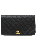 \2%OFFセール 最大3万円割引クーポン/ シャネル CHANEL ショルダーバッグ フルフラップバッグ ラムスキン ブラック ゴールド金具 黒 チェーンショルダー マトラッセ23 12*****【中古】
