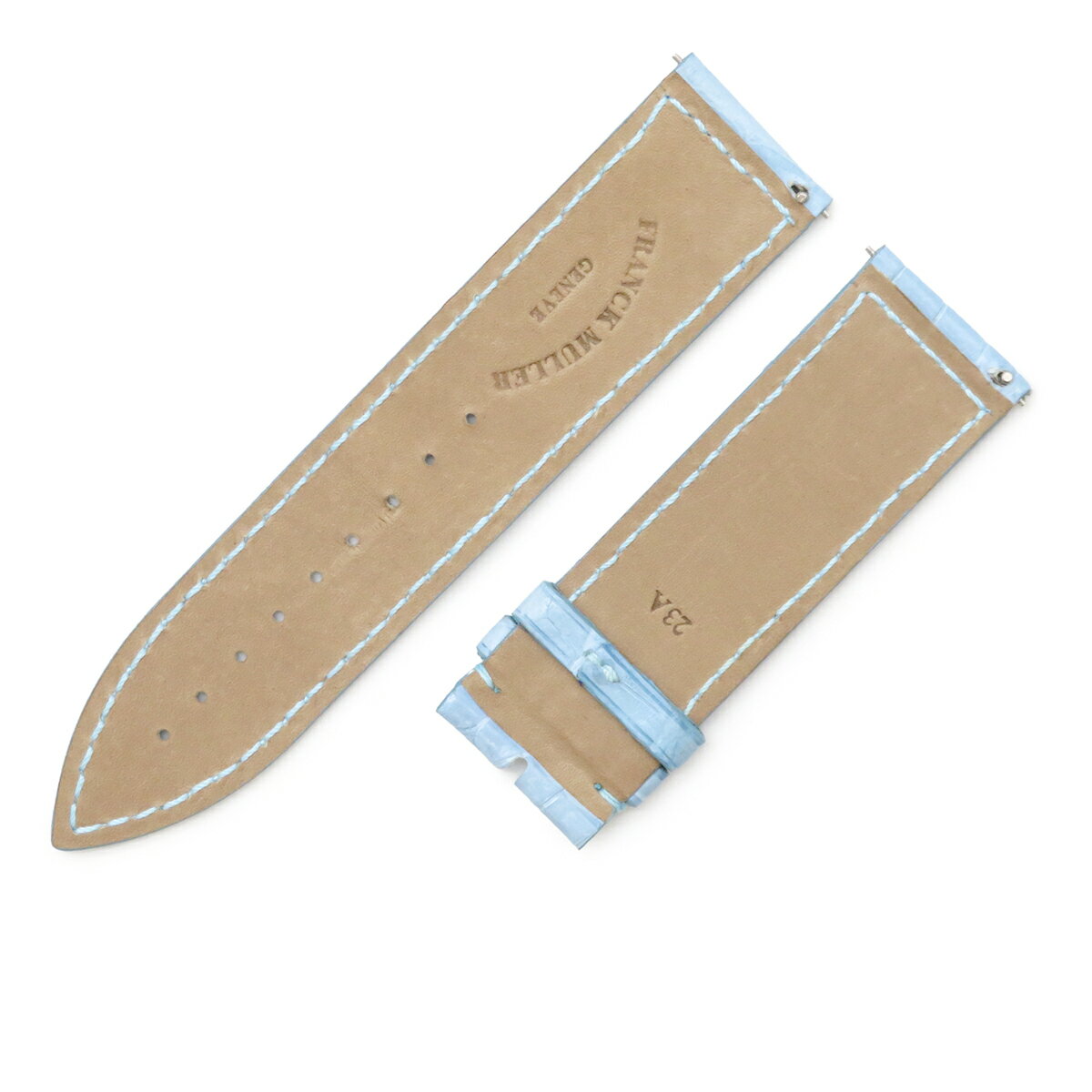 ＼ポイント10倍／ フランクミュラー FRANCK MULLER ロングアイランド 1000用 クロコバンド 純正 替え ベルト ロング マット 22mm ブルー 水色 メンズ 腕時計 【中古】