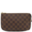 \最大4万円割引クーポン 数量限定/ ルイヴィトン LOUIS VUITTON アクセサリーポーチ ポシェット アクセソワール ダミエキャンバス ダミエエベヌ ゴールド金具 茶 ハンドバッグ N51985 CA0180【中古】