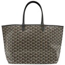 ゴヤール GOYARD トートバッグ サンルイPM ゴヤールディンキャンバス シュヴロッシュカーフスキン ブラック シルバー金具 SAC SAINT LOUIS...
