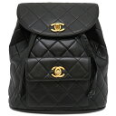\最大3万円割引クーポン数量限定5/1-5/3/ シャネル CHANEL リュック・デイパック マトラッセ チェーン リュックサック ラムスキン ブラック ヴィ...