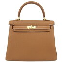 \最大3万円割引クーポン数量限定5/1-5/3/ エルメス HERMES 2WAYバッグ ケリー25 内縫い トゴ ゴールド ゴールド金具 新品 未使用 茶 シ...