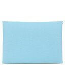 エルメス HERMES カードケース カルヴィ デュオ ヴォーエプソン セレステ シルバー金具 新品 未使用 水色 W刻印(2024年製) 【箱】【中古】