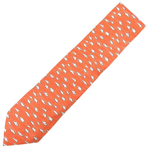 \全品PT2倍day 5/1限定 &最大3万円割引クーポン数量限定5/1-5/3/ エルメス HERMES ネクタイ 雲柄 9cm シルク コーラル×ホワイト クラウド ピンク系 【中古】 \全品PT2倍day 5/1限定 &最大3万円割引クーポン数量限定5/1-5/3/ エルメス HERMES ネクタイ 雲柄 9cm シルク コーラル×ホワイト クラウド ピンク系 【中古】