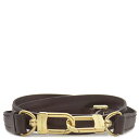 \最大3万円割引クーポン数量限定5/1-5/3/ ルイヴィトン LOUIS VUITTON ショルダーストラップ 121cm レザー ブラウン ゴールド金具【中...