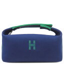 \最大3万円割引クーポン数量限定5/1-5/3/ エルメス HERMES ポーチ ブリッド ア ブラック PM トワルアッシュ マリン シルバー金具 ハンドバッ...