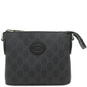 \最大4万円割引クーポン 数量限定/ グッチ GUCCI 2WAYバッグ インターロッキングG GGスプリームキャンバス レザー ブラック シルバー金具 ショルダー クラッチ ポーチ 黒 723306 【保存袋】【中古】