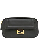 フェンディ FENDI ショルダーバッグ EASY 2 バゲット カーフ ブラック ゴールド金具 チェーンショルダー レザー 黒 8BS044 【箱】【中古】