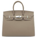\最大3万円割引クーポン数量限定5/1-5/3/ エルメス HERMES ハンドバッグ バーキン25 セリエ 外縫い ヴォーエプソン エトゥープ シルバー金具 ...