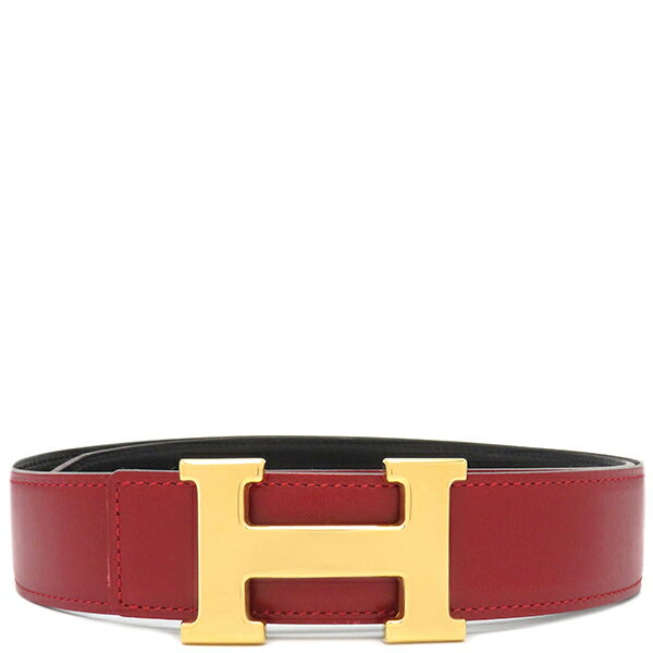 エルメス HERMES ベルト コンスタンスH #75 ボックスカーフ レッド×ブラック #75 ゴールド金具 リバーシブル Hバックル 赤 黒 □B刻印【中古】